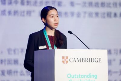 Student at award ceremony in China