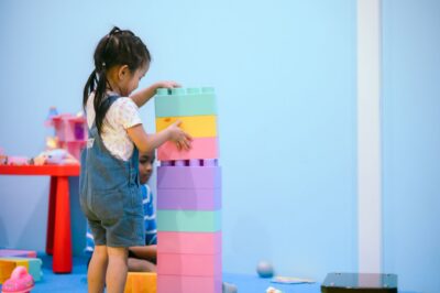 Girl with building blocks